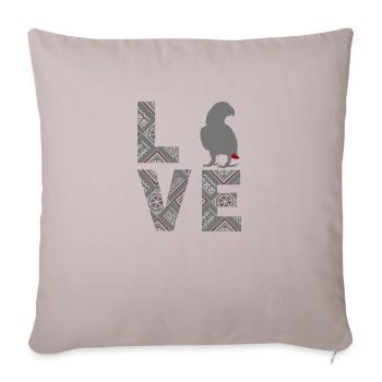 African grey parrot - Sofa pillowcase 17,3'' x 17,3'' (45 x 45 cm) - light taupe - Front