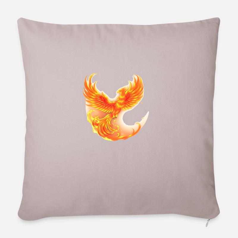 Phénix brûlant - Housse de coussin décorative 45 x 45 cm - taupe clair