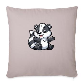 raccoon child - Sofa pillowcase 17,3'' x 17,3'' (45 x 45 cm) - light taupe - Front