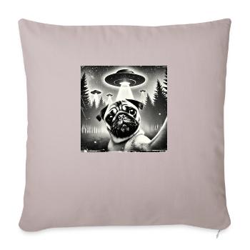 Funny Pug Pug Dog Selfie UFOs Alien - Sofa pillowcase 17,3'' x 17,3'' (45 x 45 cm) - light taupe - Front