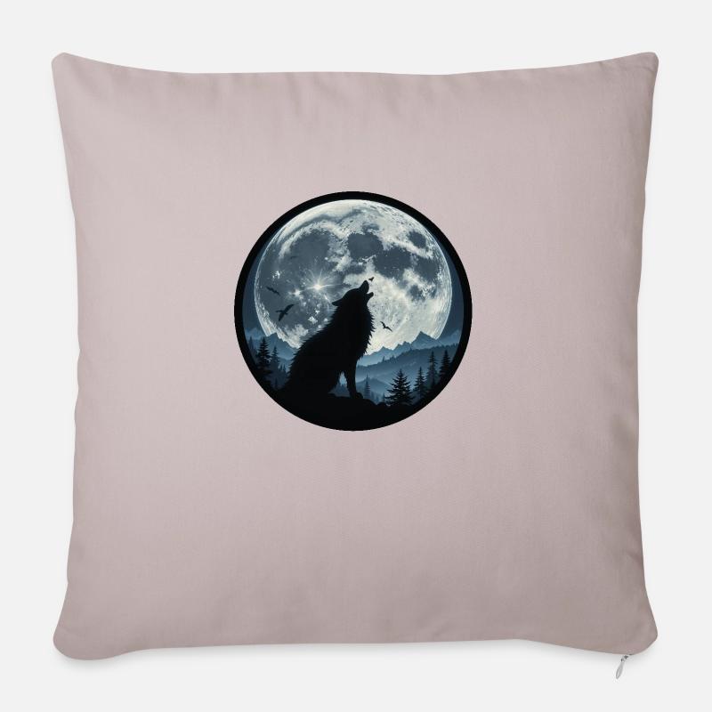 Heulender Wolf 3458647 - Sofakissenbezug 45 x 45 cm - helles Taupe