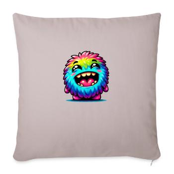 Petit monstre mignon - Housse de coussin décorative 45 x 45 cm - taupe clair - Devant