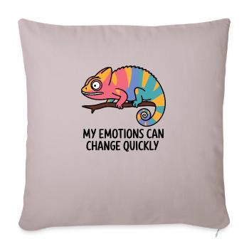 Bunte Chamäleon-Emotionen - Sofakissenbezug 45 x 45 cm - helles Taupe - Vorne