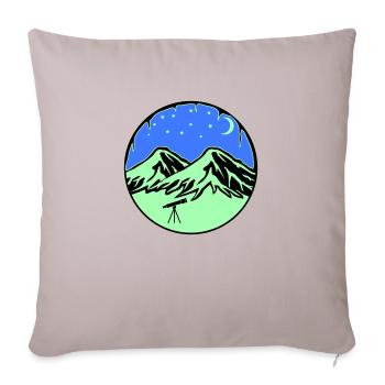 Starry Sky Mountains Telescope - Sofa pillowcase 17,3'' x 17,3'' (45 x 45 cm) - light taupe - Front