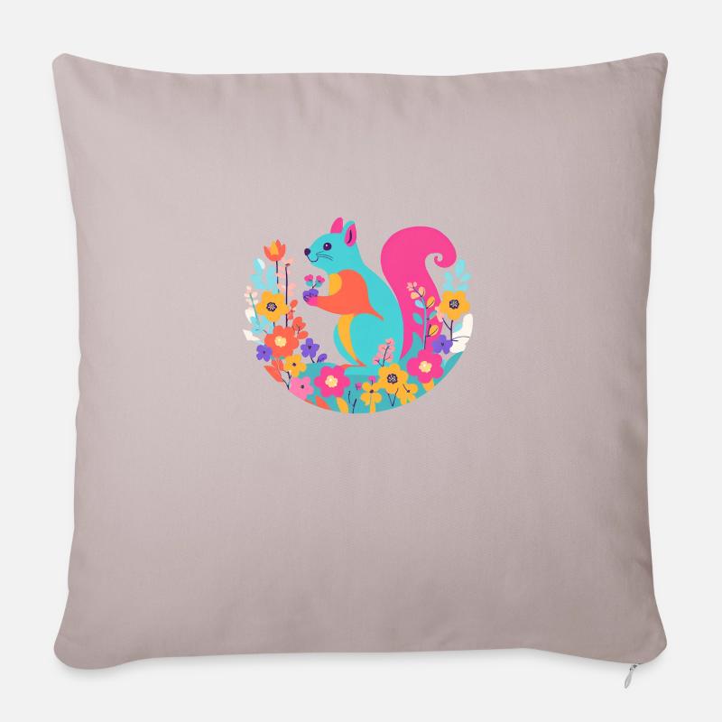 Multi Colored Squirrel - Sofa pillowcase 17,3'' x 17,3'' (45 x 45 cm) - light taupe