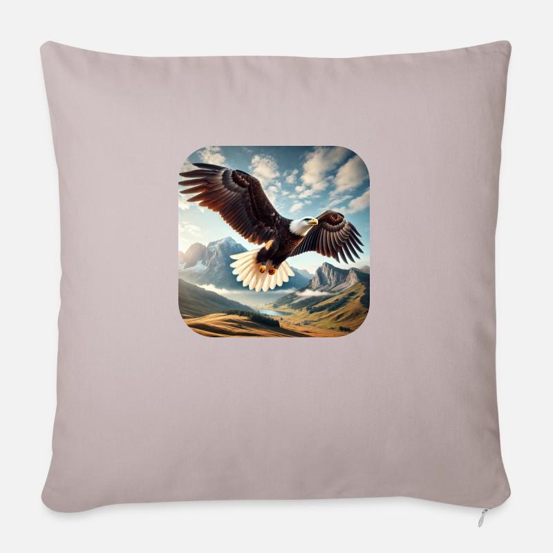 Weißkopfseeadler - Sofakissenbezug 45 x 45 cm - helles Taupe