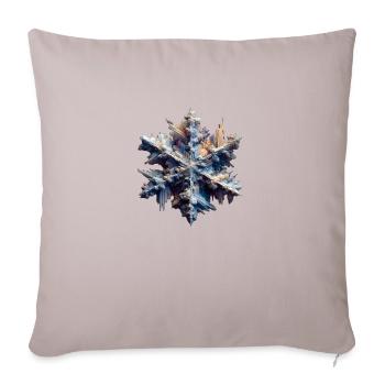 Abstrakte Darstellung einer Schneeflocke - Sofakissenbezug 45 x 45 cm - helles Taupe - Vorne
