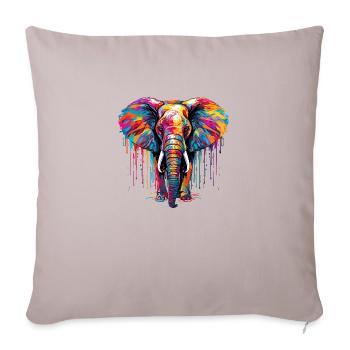 Colorful elephant - Sofa pillowcase 17,3'' x 17,3'' (45 x 45 cm) - light taupe - Front