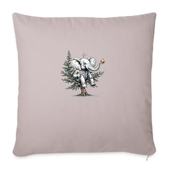 Elefant - Sofakissenbezug 45 x 45 cm - helles Taupe - Vorne