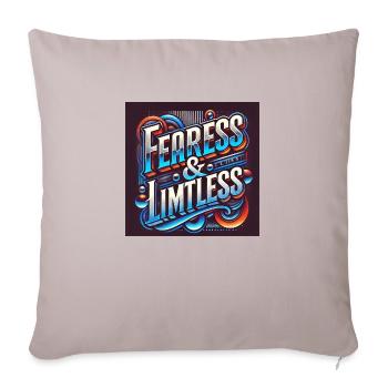 Fearless & Limitless – Conception typographique audacieuse - Housse de coussin décorative 45 x 45 cm - taupe clair - Devant
