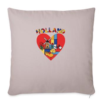 Holland Love Art texte - Housse de coussin décorative 45 x 45 cm - taupe clair - Devant