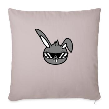 Hase Sonnenbrille Cool Hasenzähne Kaninchen Lustig - Sofakissenbezug 45 x 45 cm - helles Taupe - Vorne