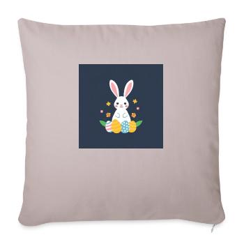 Der süße Osterhase - Sofakissenbezug 45 x 45 cm - helles Taupe - Vorne