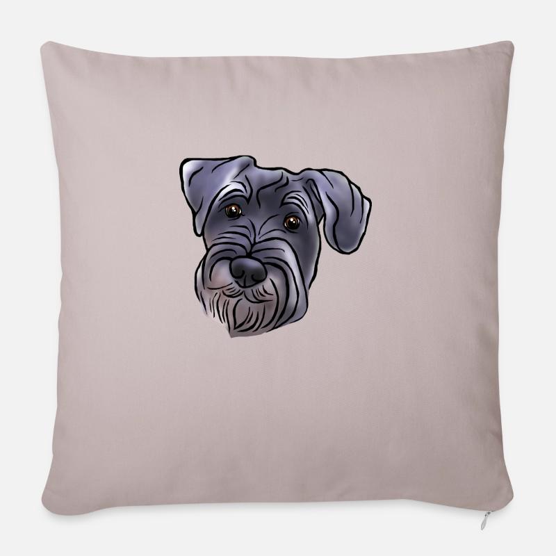 Medium schnauzer head in comic style - Sofa pillowcase 17,3'' x 17,3'' (45 x 45 cm) - light taupe