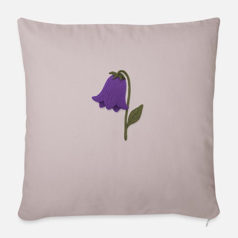 Blumen - Sofakissenbezug 45 x 45 cm - helles Taupe