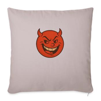Effronté et rouge feu – Le petit diable - Housse de coussin décorative 45 x 45 cm - taupe clair - Devant