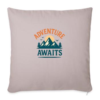 Adventure Awaits – Explore More - Housse de coussin décorative 45 x 45 cm - taupe clair - Devant