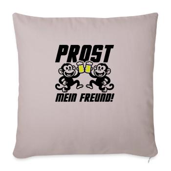 Prost Mein Freund Bier - Sofakissenbezug 45 x 45 cm - helles Taupe - Vorne