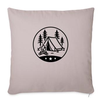 Tent Campfire Camping - Sofa pillowcase 17,3'' x 17,3'' (45 x 45 cm) - light taupe - Front