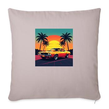 Vintage car - Sofa pillowcase 17,3'' x 17,3'' (45 x 45 cm) - light taupe - Front
