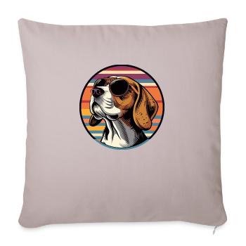 Beagle Chien Cool - Housse de coussin décorative 45 x 45 cm - taupe clair - Devant