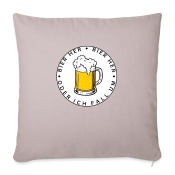 Bees here - Oder ich fall um! - Sofa pillowcase 17,3'' x 17,3'' (45 x 45 cm) - light taupe - Front