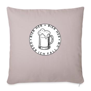 Bees here - Oder ich fall um! - Sofa pillowcase 17,3'' x 17,3'' (45 x 45 cm) - light taupe - Front