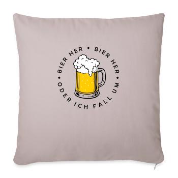 Bees here - Oder ich fall um! - Sofa pillowcase 17,3'' x 17,3'' (45 x 45 cm) - light taupe - Front