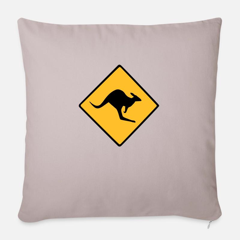 Roadsign Känguruh - Sofakissenbezug 45 x 45 cm - helles Taupe