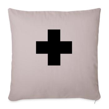 Erste-Hilfe-Kreuz - Sofakissenbezug 45 x 45 cm - helles Taupe - Vorne