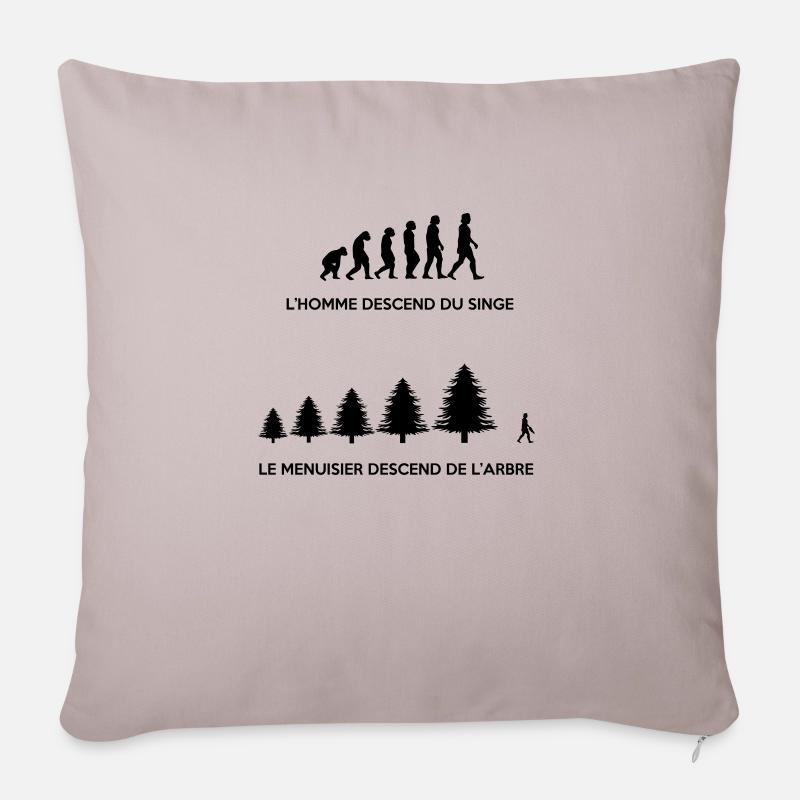 Evolution du menuisier - Housse de coussin décorative 45 x 45 cm - taupe clair