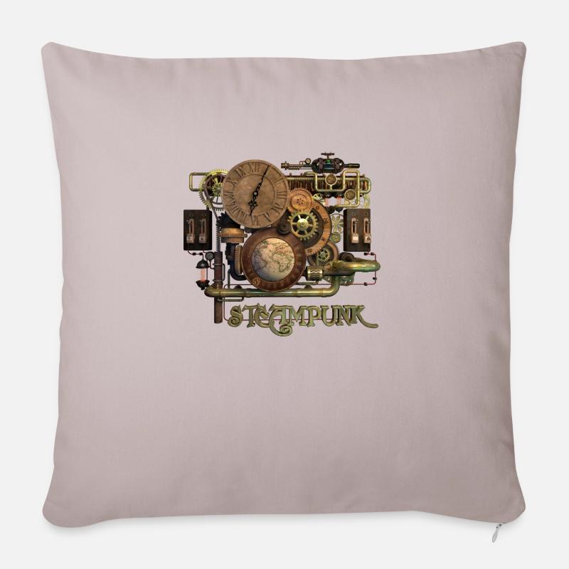 Steampunk-Art - Sofakissenbezug 45 x 45 cm - helles Taupe