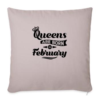 Queens are born in may february Geburtstag Februar - Housse de coussin décorative 45 x 45 cm - taupe clair - Devant
