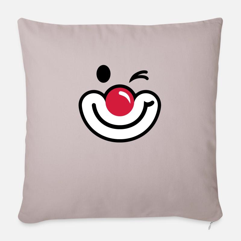 Clownsgesicht 2 - Sofakissenbezug 45 x 45 cm - helles Taupe