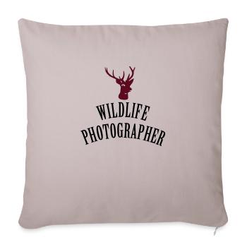 Wildlife Photographer (Deer, 2c) - Sofa pillowcase 17,3'' x 17,3'' (45 x 45 cm) - light taupe - Front