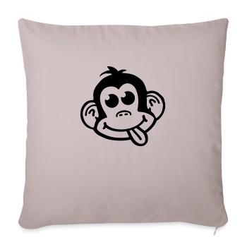 affe_crazy_smiley_a1 - Housse de coussin décorative 45 x 45 cm - taupe clair - Devant