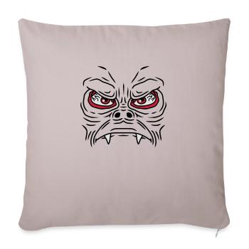 Monster Face - Sofakissenbezug 45 x 45 cm - helles Taupe - Vorne
