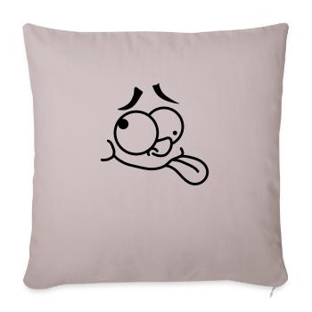 Crazy Face - Sofakissenbezug 45 x 45 cm - helles Taupe - Vorne