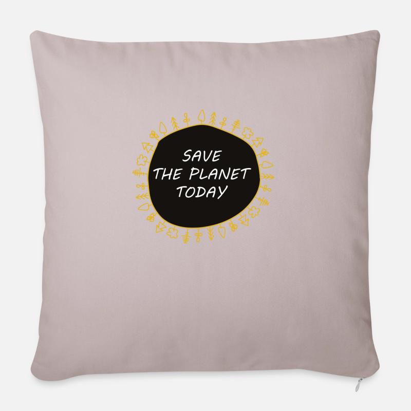 Save the Planet - Sofakissenbezug 45 x 45 cm - helles Taupe