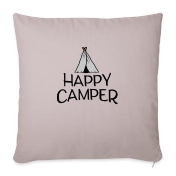 Happy Camper Tente Primitive - Housse de coussin décorative 45 x 45 cm - taupe clair - Devant