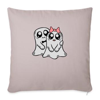 Couple Fantômes Homme Femme - Housse de coussin décorative 45 x 45 cm - taupe clair - Devant