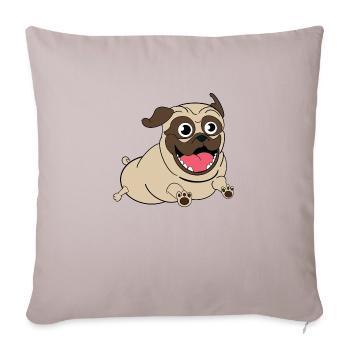 Nacho the Pug - Sofakissenbezug 45 x 45 cm - helles Taupe - Vorne