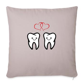 Teeth in love - Sofa pillowcase 17,3'' x 17,3'' (45 x 45 cm) - light taupe - Front
