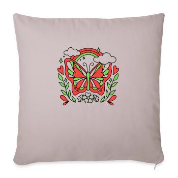 Papillon rétro - Housse de coussin décorative 45 x 45 cm - taupe clair - Devant