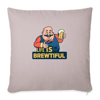 Brassage - Housse de coussin décorative 45 x 45 cm - taupe clair - Devant