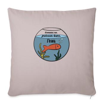 Comme un poisson dans l'eau - Housse de coussin décorative 45 x 45 cm - taupe clair - Devant