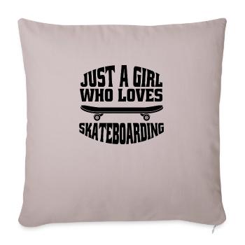 Planche à roulettes Skate Fan Skate Skater - Housse de coussin décorative 45 x 45 cm - taupe clair - Devant