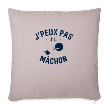 J peux pas j ai Mâchon - Housse de coussin décorative 45 x 45 cm - taupe clair - Devant