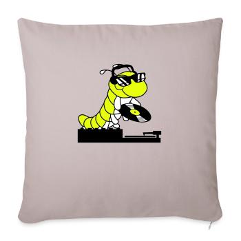 DJ Caterpillar Table de mixage de disques Soirée Musique de club - Housse de coussin décorative 45 x 45 cm - taupe clair - Devant