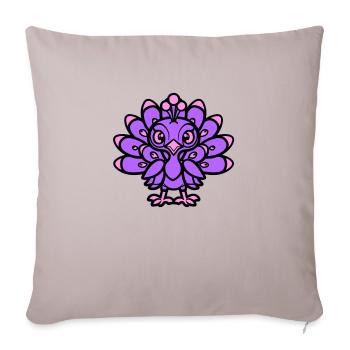 Peacock Comic Animal - Sofa pillowcase 17,3'' x 17,3'' (45 x 45 cm) - light taupe - Front